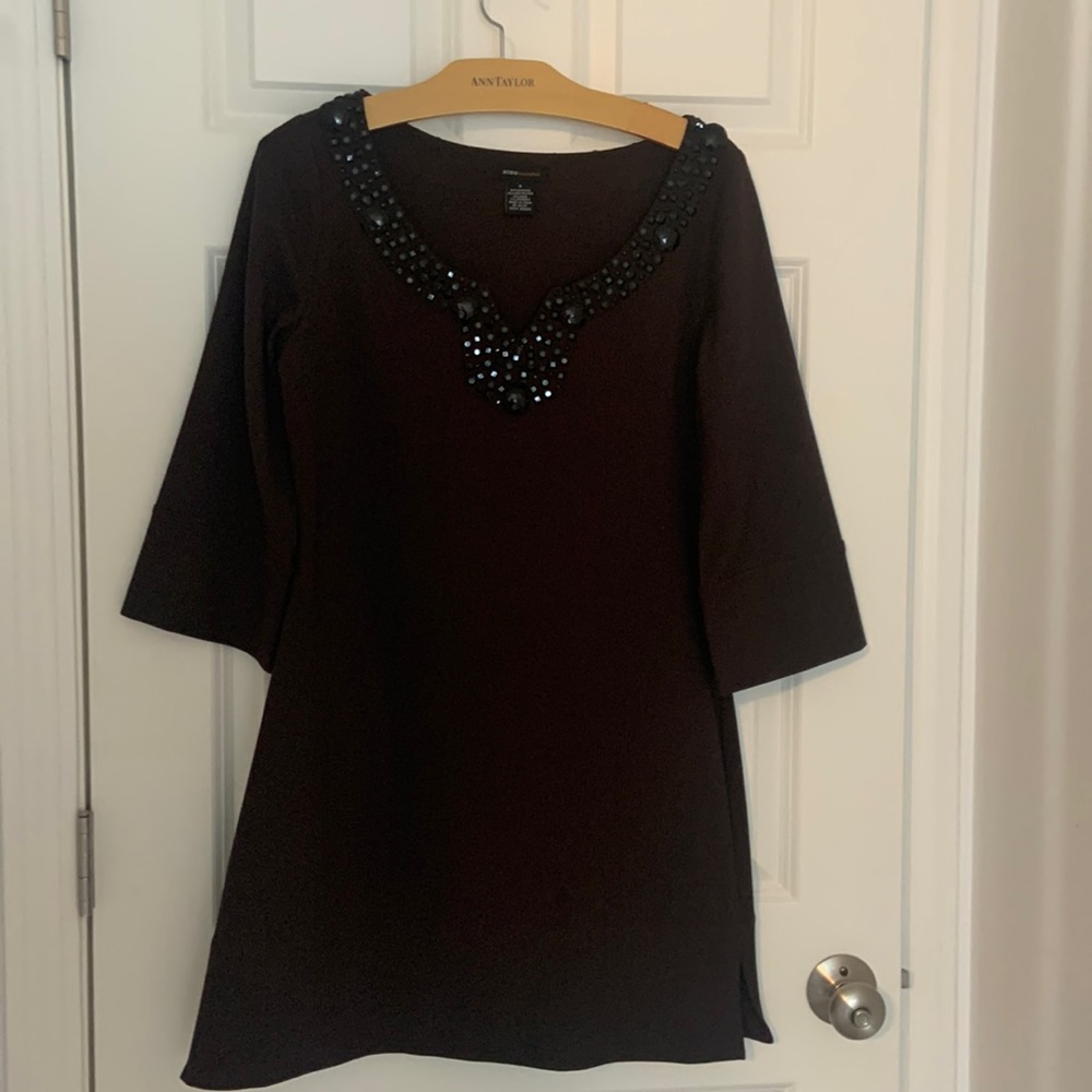 BCBG embellished tunic mini-dress